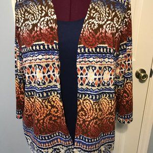 LADIES OPEN FRONT  TOP, WITH BUILT IN TANK 3/4 SLEEVES